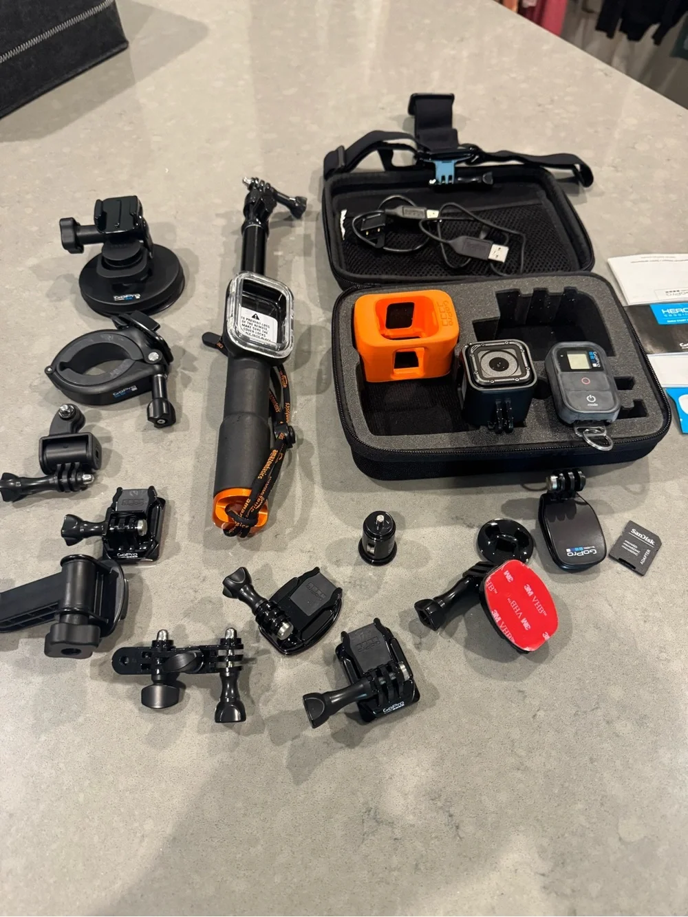 GoPro HERO Session Camera Kit with lots of mounting accessories